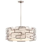 George Kovacs Alecia's Tiers 20in LED Pendant | Transitional Brushed Nickel and Bronze Patina | Kitchen Island & Dining Room | W | Model P1426-674-L