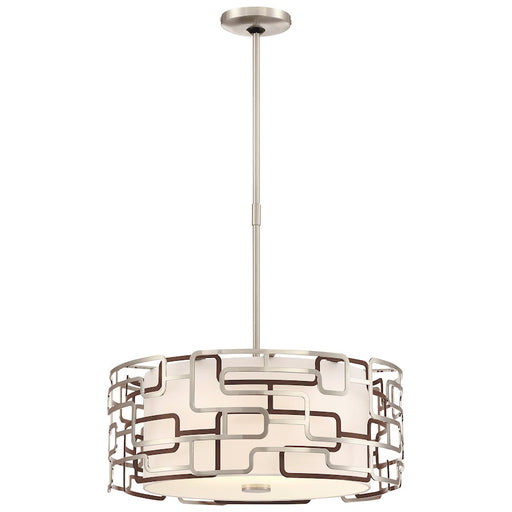 George Kovacs Alecia's Tiers 25in LED Pendant | Transitional Brushed Nickel and Bronze Patina | Kitchen Island & Dining Room | W | Model P1427-674-L