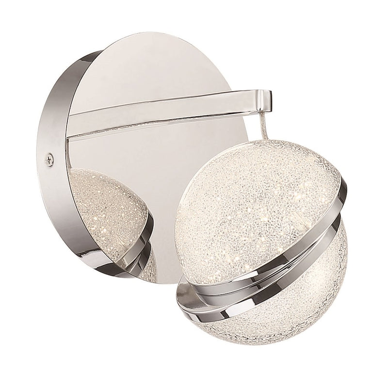 George Kovacs Silver Slice 6in 1-Light LED Bath Vanity | Contemporary Chrome | Bathroom Vanity Light | 6 x 6 x 7 in | Model P1431-077-L