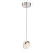 George Kovacs Silver Slice 4in 1-Light LED Mini Pendant | Contemporary Chrome Metal | Kitchen Island & Accent Light | Model P1441-077-L