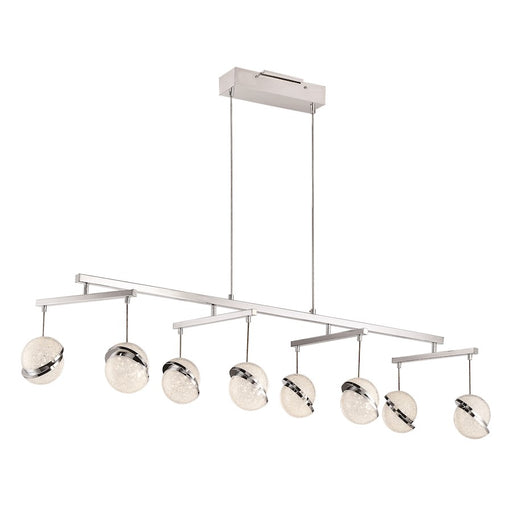 George Kovacs Silver Slice 50in 5-Light LED Island Light | Chrome Contemporary | Kitchen Island & Dining Room | 50 x 13 x 12 in | Model P1448-077-L