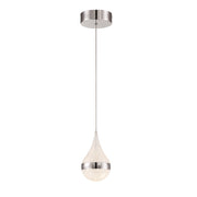 George Kovacs Silver Slice 5in LED Mini Pendant | Contemporary Chrome | Kitchen Island & Bar | 4.75 x 4.75 x 8.25 in | Model P1453-077-L