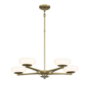 Minka George Kovacs Scale 30in 5-Light LED Chandelier | Transitional Soft Rass Finish | Dining Room & Living Room | 30 x 20 in | Model P1465-695-L