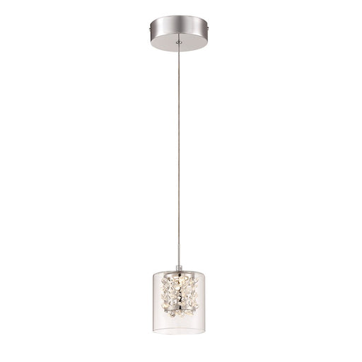 George Kovacs Wild Gems 5in LED Mini Pendant | Contemporary Chrome | Kitchen Island & Bar | 4.75 x 4.75 x 8 in | Model P1470-077-L