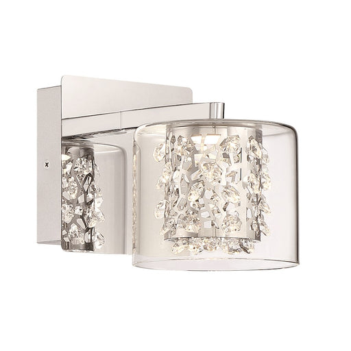 George Kovacs Wild Gems 5in 1-Light LED Wall Sconce | Chrome Contemporary | Bathroom & Hallway | 5 x 5 x 6 in | Model P1471-077-L