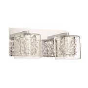 George Kovacs Wild Gems 13in 2-Light LED Bath Vanity Light | Modern Chrome and Clear Glass | Bathroom Vanity & Powder Room | Model P1472-077-L