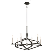 Minka George Kovacs Traveler 6-Light Chandelier | Transitional Sand Coal and Brushed Nickel | Dining Room & Living Room | Model P1495-712