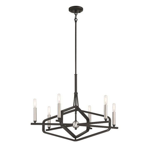 Minka George Kovacs Traveler 6-Light Chandelier | Transitional Sand Coal and Brushed Nickel | Dining Room & Living Room | Model P1495-712