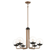 Minka George Kovacs Outer Limits 26in 6-Light Chandelier | Transitional Painted Bronze with Natural Brush | Dining Room & Living | Model P1505-416