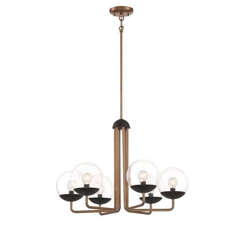 Minka George Kovacs Outer Limits 26in 6-Light Chandelier | Transitional Painted Bronze with Natural Brush | Dining Room & Living | Model P1505-416
