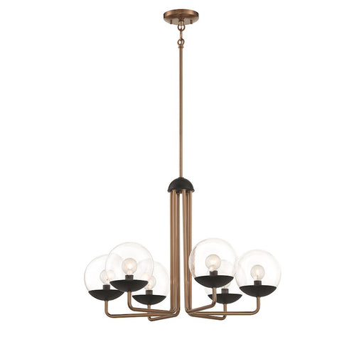 Minka George Kovacs Outer Limits 26in 6-Light Chandelier | Transitional Painted Bronze with Natural Brush | Dining Room & Living | Model P1505-416