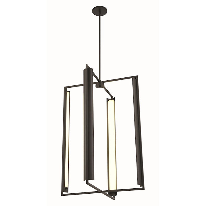 Minka George Kovacs Trizay 1 Light 34" Pendant, Coal/Etched Glass - P1556-66A-L