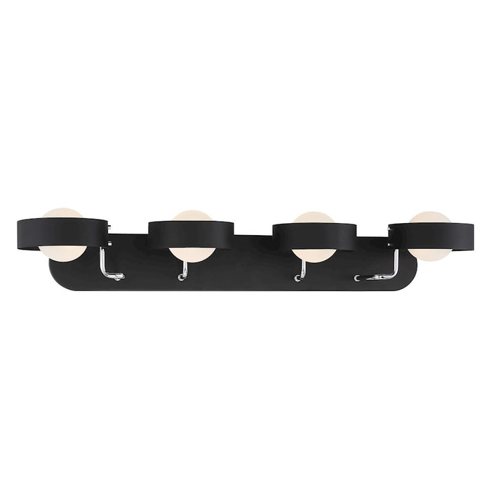 Minka George Kovacs Lift Off 4 Light Bath Vanity, Coal/Nickel/Etched