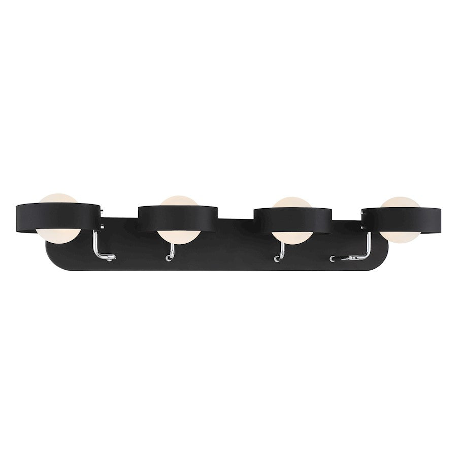 Minka George Kovacs Lift Off 4 Light Bath Vanity, Coal/Nickel/Etched