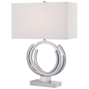 George Kovacs Portable 24in 1-Light Table Lamp | Contemporary Polished Nickel | Living Room & Bedroom | 17 x 10 x 24 in | Model P1600-613
