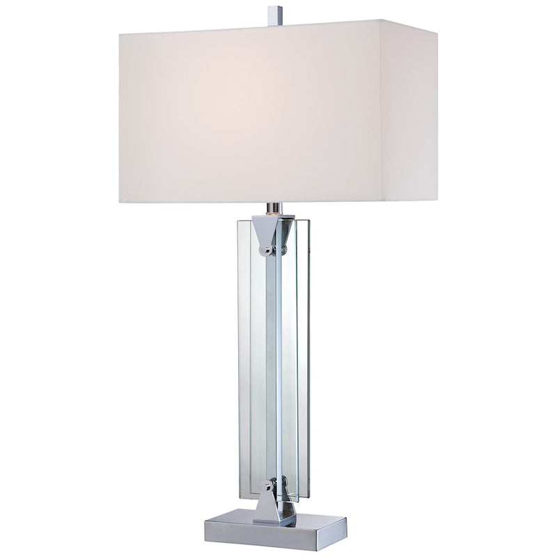 George Kovacs Table Lamp | Chrome Finish | Living Room & Bedroom Accent Light | 10 x 17 x 32 in | Model P1608-077