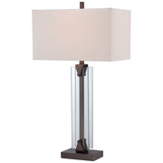 George Kovacs Portable 32in 1-Light Table Lamp | Transitional Harvard Court Bronze | Living Room & Bedroom | 17 x 10 x 32 in | Model P1608-281