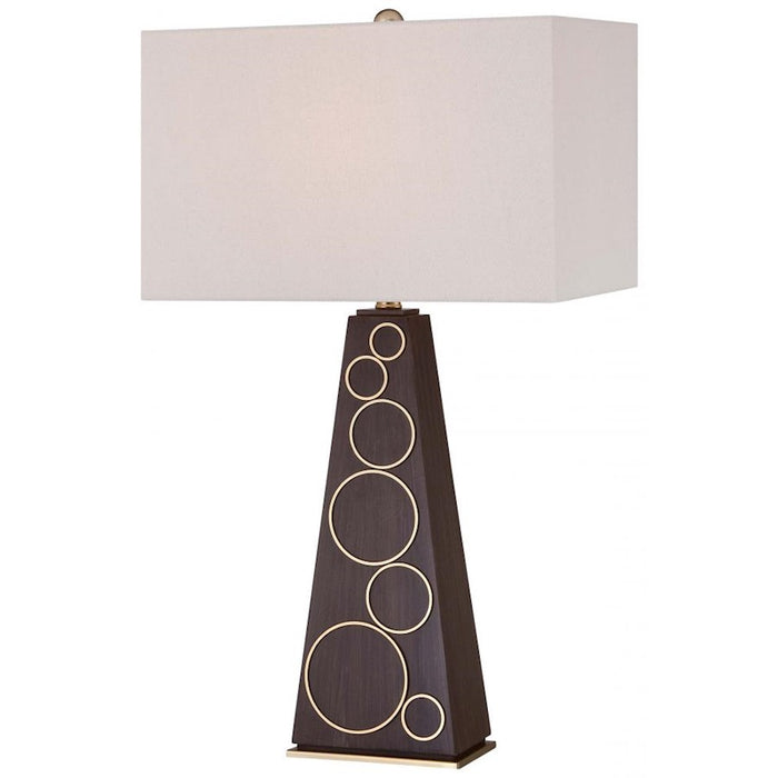 Minka George Kovacs 1 Light Table Lamp, Dark Walnut/Honey Gold/Fabric - P1610-0