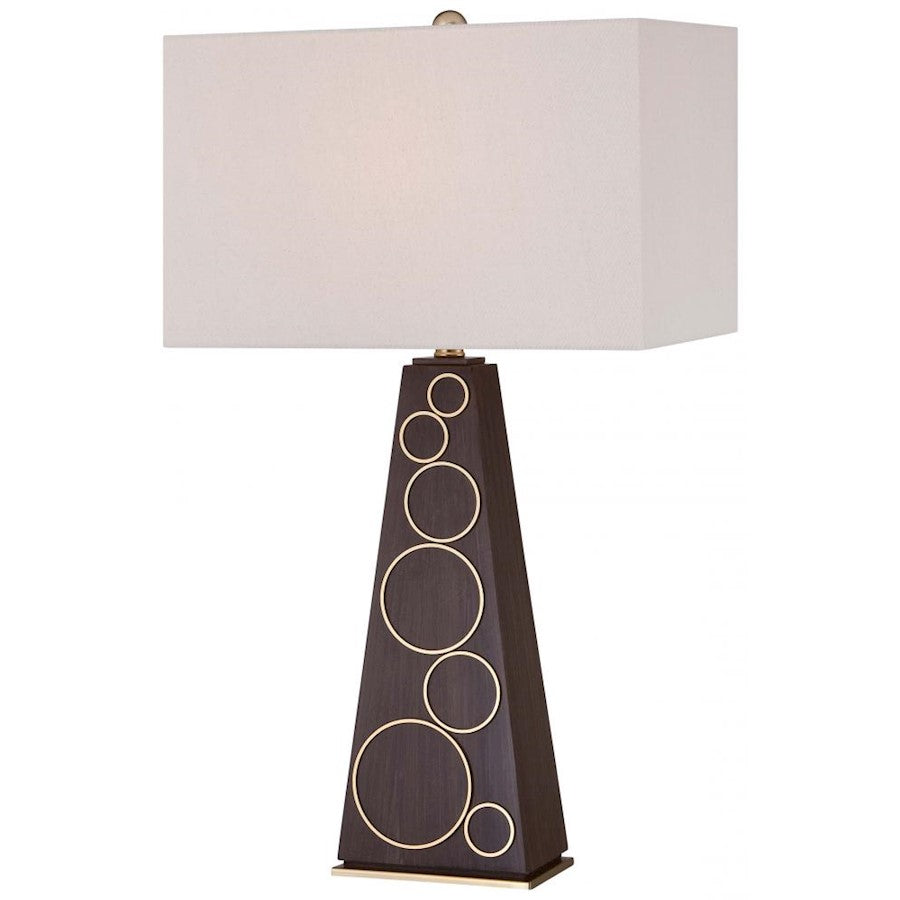 Minka George Kovacs 1 Light Table Lamp, Dark Walnut/Honey Gold/Fabric - P1610-0