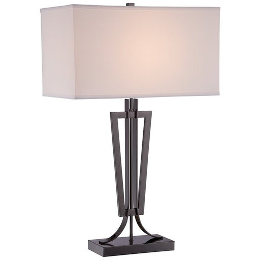 George Kovacs Portable 28in 1-Light Table Lamp | Contemporary Gun Metal | Living Room & Bedroom | 18 x 10 x 28 in | Model P1615-0
