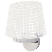 George Kovacs LED Wall Sconce 12in | Contemporary Chrome and Laser-Carved Acrylic | Bedroom & Home Office Accent Light | Model P1650-077-L