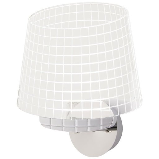 George Kovacs LED Wall Sconce 12in | Contemporary Chrome and Laser-Carved Acrylic | Bedroom & Home Office Accent Light | Model P1650-077-L