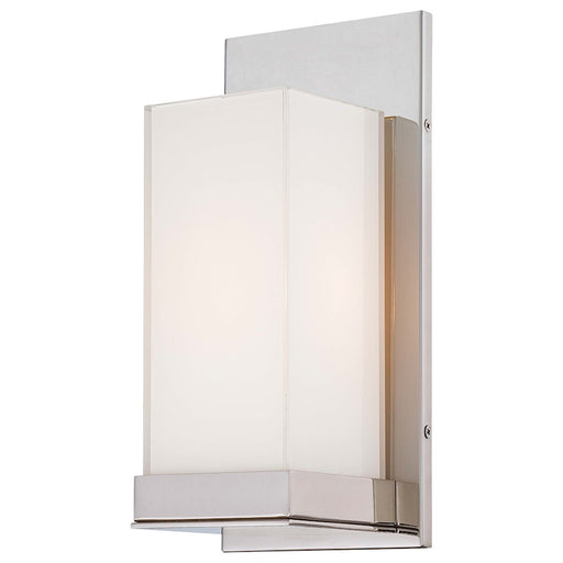 George Kovacs 10in 1-Light Wall Sconce | Polished Nickel Contemporary | Hallway & Bedroom Accent | 4 x 4 x 10 in | Model P1700-613