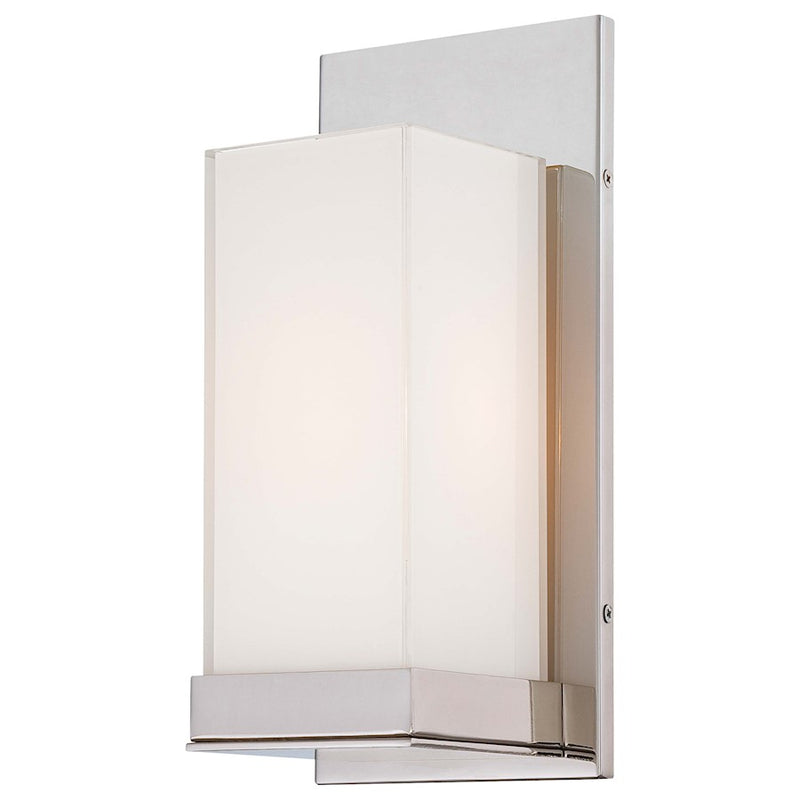 George Kovacs 10in 1-Light Wall Sconce | Polished Nickel Contemporary | Hallway & Bedroom Accent | 4 x 4 x 10 in | Model P1700-613