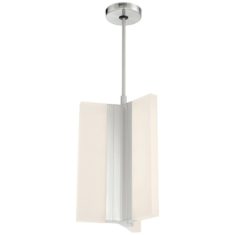 George Kovacs Skinny 10in 3-Light LED Pendant | Contemporary Brushed Nickel and Frosted Acrylic | Kitchen Island & Dining Room | Model P1722-084-L