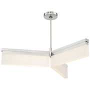 George Kovacs Skinny 34in 3-Light LED Island Light | Contemporary Brushed Nickel and Frosted Acrylic | Kitchen Island & Dining | Model P1723-084-L