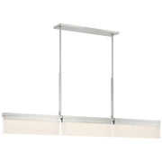 George Kovacs Skinny 50in 3-Light Island Light | Contemporary Brushed Nickel and Frosted Acrylic | Kitchen Island & Dining Room | Model P1724-084-L