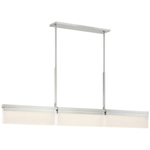 George Kovacs Skinny 50in 3-Light Island Light | Contemporary Brushed Nickel and Frosted Acrylic | Kitchen Island & Dining Room | Model P1724-084-L