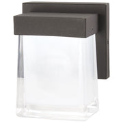George Kovacs After Glow 7in 1-Light Wall Sconce | Arts & Crafts Pebble Bronze and Clear Glass | Hallway & Bathroom Accent | Model P1731-286-L