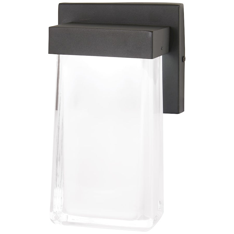 George Kovacs After Glow 10in 1-Light LED Wall Sconce | Arts & Crafts Pebble Bronze and Clear Etched White Glass | Hallway & | Model P1732-286-L