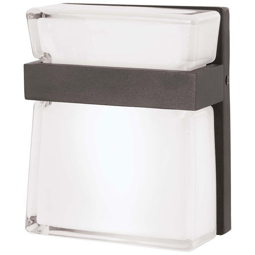 George Kovacs Belted 8in 1-Light LED Wall Sconce | Contemporary Pebble Bronze and Etched White Glass | Indoor & Covered Patio | Model P1741-286-L