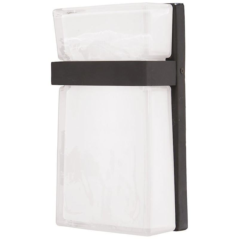 George Kovacs Belted 11in 1-Light Wall Sconce | Industrial Pebble Bronze and Etched White Glass | Hallway & Bathroom Accent | Model P1742-286-L