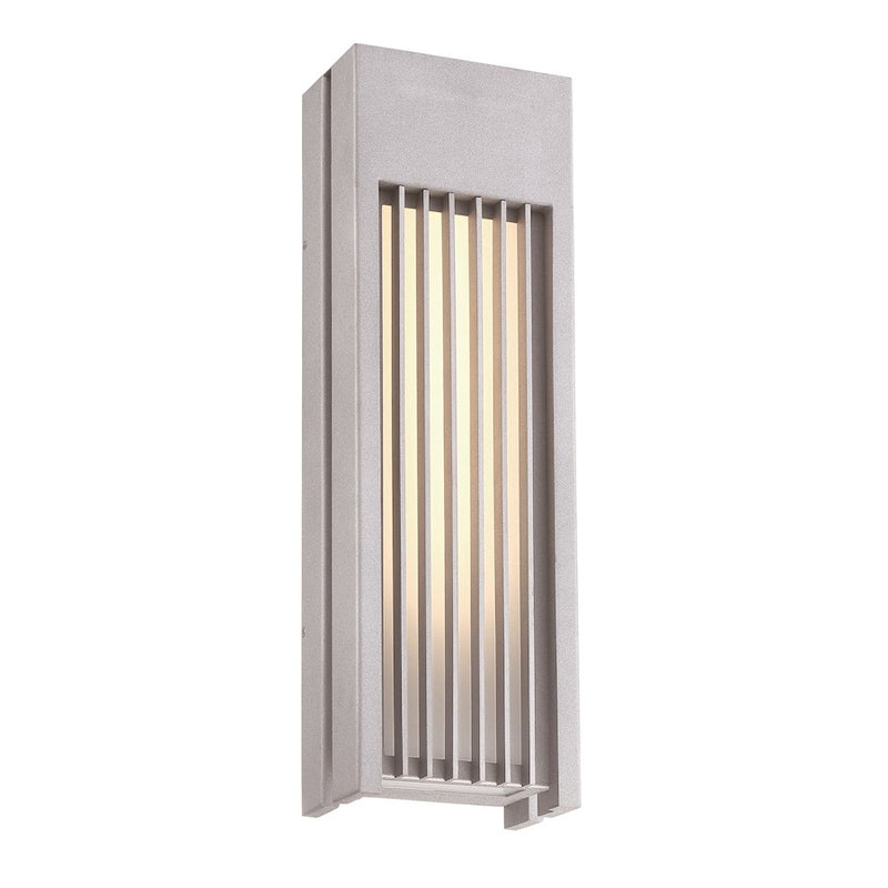George Kovacs Midrise 22in Outdoor LED Wall Sconce | Contemporary Sand Silver Aluminum | Entryway & Covered Patio | W 7 x D 4 x H | Model P1753-295-L
