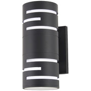 George Kovacs Groovin 12in 1-Light LED Wall Sconce | Contemporary Black and Frosted Glass | Hallway & Bathroom Accent | Model P1761-066-L