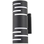 George Kovacs Groovin 14in 1-Light LED Wall Sconce | Contemporary Black and Frosted Glass | Hallway & Bathroom Accent | Model P1762-066-L