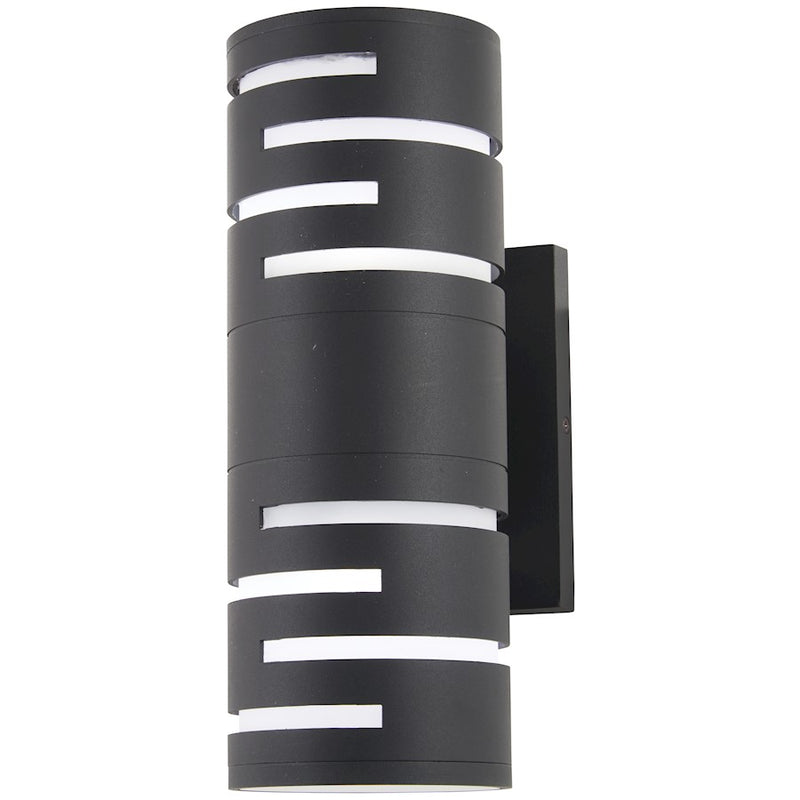 George Kovacs Groovin 14in 1-Light LED Wall Sconce | Contemporary Black and Frosted Glass | Hallway & Bathroom Accent | Model P1762-066-L