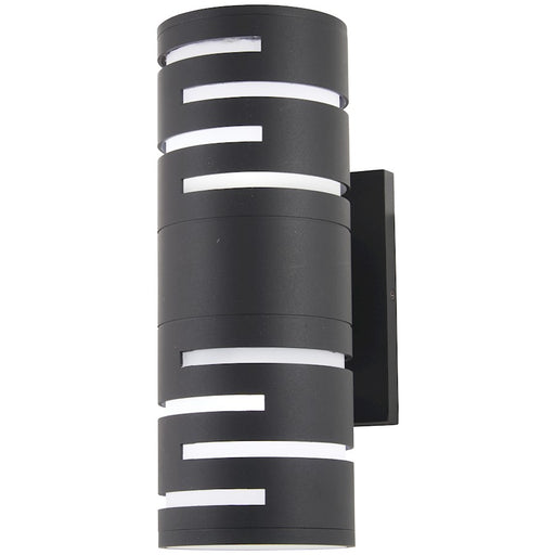 George Kovacs Groovin 14in 1-Light LED Wall Sconce | Contemporary Black and Frosted Glass | Hallway & Bathroom Accent | Model P1762-066-L