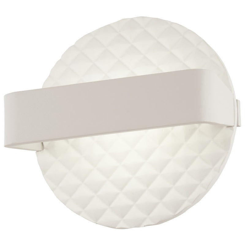 George Kovacs Quilted 7in 1-Light LED Wall Sconce | Contemporary Matte White Textured Pattern | Living Room & Hallway Accent | Model P1773-044B-L
