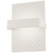 George Kovacs Quilted 10in 1-Light LED Wall Sconce | Contemporary Matte White Finish | Hallway & Living Room Accent Light | Model P1774-044B-L