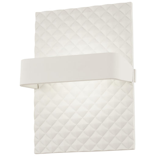 George Kovacs Quilted 10in 1-Light LED Wall Sconce | Contemporary Matte White Finish | Hallway & Living Room Accent Light | Model P1774-044B-L