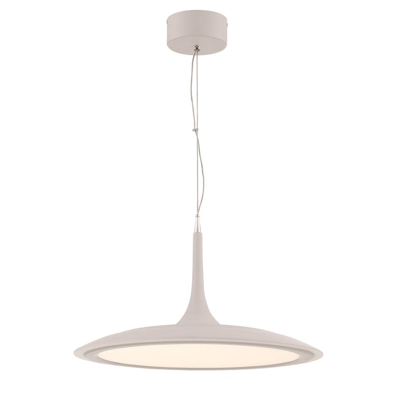 George Kovacs Hover 19in 1-Light LED Pendant | Contemporary Matte White Finish | Kitchen Island & Dining Room | 19 x 19 x 10 in | Model P1781-044B-L