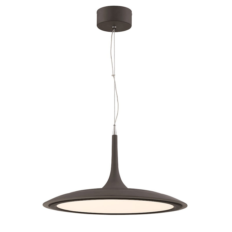 George Kovacs Hover 19in LED Pendant | Contemporary Dark Grey Metal | Dining Room & Living Room Light | Model P1781-719-L
