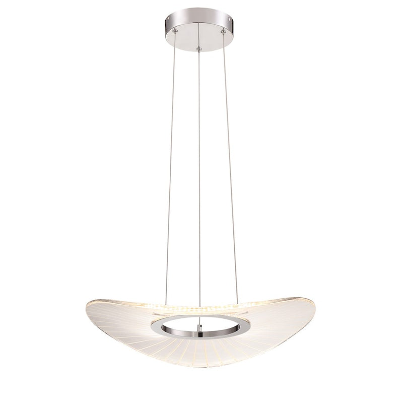 George Kovacs Light Ray 20in 2-Light LED Pendant | Contemporary Brushed Nickel Finish | Kitchen Island & Dining Room | Model P1782-084-L