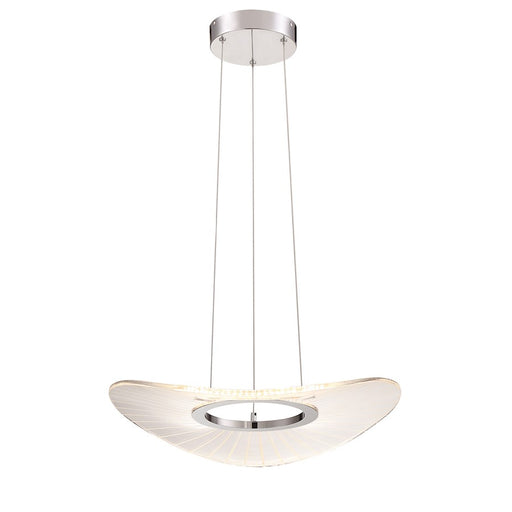 George Kovacs Light Ray 20in 2-Light LED Pendant | Contemporary Brushed Nickel Finish | Kitchen Island & Dining Room | Model P1782-084-L