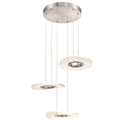 George Kovacs Light Ray 17in 3-Light LED Pendant | Contemporary Brushed Nickel | Kitchen Island & Dining Room | 17 x 17 x 6 in | Model P1783-084-L