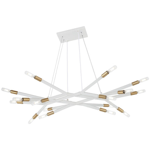 George Kovacs Star Crossed 38in 16-Light Island Light | Contemporary Sand White and Honey Gold | Kitchen Island & Dining Room | Model P1785-722